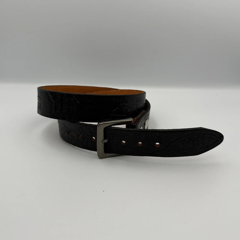 Gavere Leather Fire Department Belt Mens Med 34-38 Black Leather Firefighter USA
